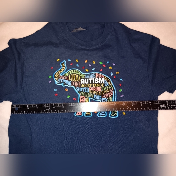 NWOT Autism Awareness Elephant Gildan Heavy Cotton T-Shirt - Picture 4 of 6